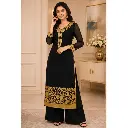Black Embroidered Palazzo Suit Set with Dupatta for Women | Designer Ethnic Party Wear