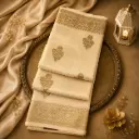 Elegant Champagne Gold Tissue Silk Saree with Woven Floral Buttis