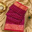Royal Magenta Banarasi Silk Saree with Gold Zari Buta & Rich Woven Border