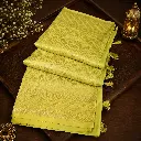 Light Pistachio Green Kanjivaram Silk Saree with Elegant Zari Weaving & Tassel Pallu 
