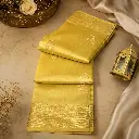 Premium Gold Tissue Silk Saree with Silver Floral Buttis & Rich Zari Border