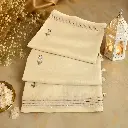 Elegant Beige Linen Cotton Saree with Hand Embroidered Floral Motifs & Tassel Pallu