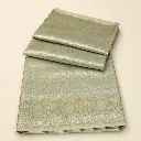 Sage Green Gold Banarasi Style Saree with Floral Zari Border