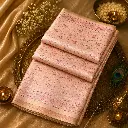 Baby Pink Banarasi Silk Saree with Floral Zari Weaving & Elegant Border