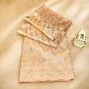 Peach Beige Banarasi Style Saree with Rose Gold Zari Weave