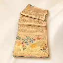Peach Gold Banarasi Style Saree with Animal Scene Zari Border