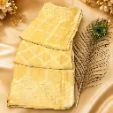 Elegant Ivory Gold Banarasi Silk Saree with Geometric Weave & Rich Zari Border