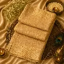 Cream Gold Banarasi Silk Saree with Elegant Woven Border & Rich Texture