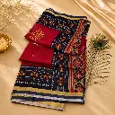 Elegant Maroon Cotton Saree with Traditional Woven Border & Embroidered