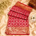 Elegant Rani Pink Banarasi Silk Saree with Gold Zari Floral Weave